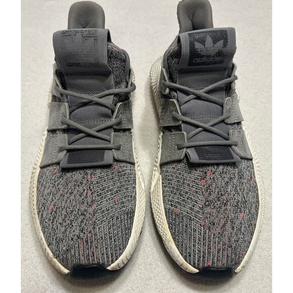 Adidas Prophere Men's Sneakers Sz 9.5 Gray Solar Red White Running Shoes CQ3023 - Picture 2 of 12